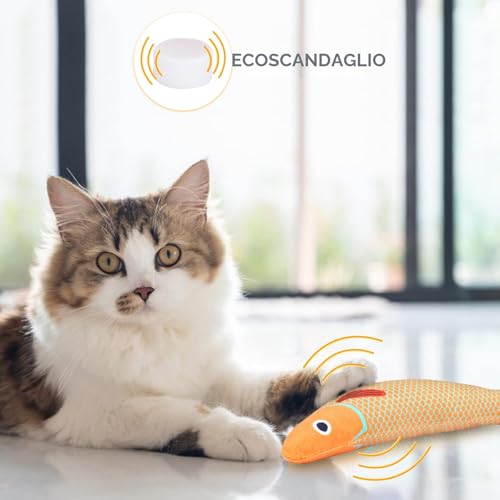 Aibuddy Cat Toy, 3 Pieces Cat Toy with Catnip, Bell, Fish Toy for Cat, Interactive Toys for Play, Bite, Chew
