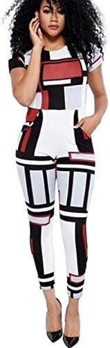 Womens Sexy Short Sleeve Geometric Long Pants Jumpsuits and Rompers XL White