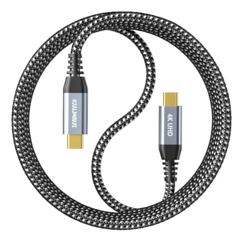 ZeroneTeck USB C Cable 3ft, USB C 3.2 Gen 2X2 Cable, 4K Monitor Video Output, 20Gbps High Speed Data Transfer, 100W Fast Charging for Carplay iPhone 16, MacBook, Dell, ARZOPA, KYY for Portable Monitor