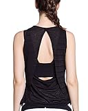 Campeak Women's Lightweight Open Back Workout Yoga Sport Sleeveless Tee Shirts