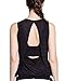Campeak Women's Lightweight Open Back Workout Yoga Sport Sleeveless Tee Shirts