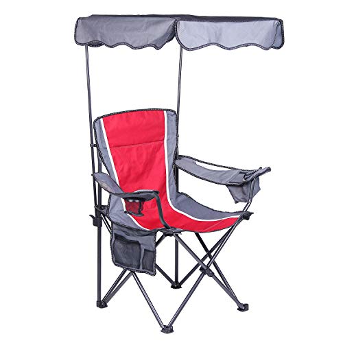 Camping Chairs with Shade Canopy Chair Folding Camping Recliner Support