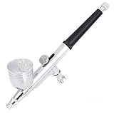 TOOGOO(R) Airbrush Set 0.25-0.3mm Dual-Action Spray Gun Air Brush Kit for Body Paint Makeup Craft Cake Toy Models