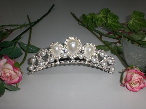 Amazon Co Jp ホワイトローズブライダル ブライダルティアラ可愛いウエディングティアララインストーンパール付き魅惑 ジュエリー