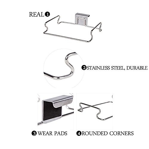 Large Stainless Steel Trash Bag Holder for Kitchen Cabinets Doors and Cupboards, Stainless Steel - Thumbnail 5