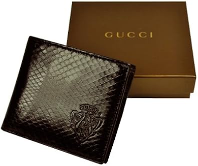 Amazon Gucci グッチ パイソンレザー 二つ折り財布 1904 Edhan ダークブラウン Gucci グッチ 財布