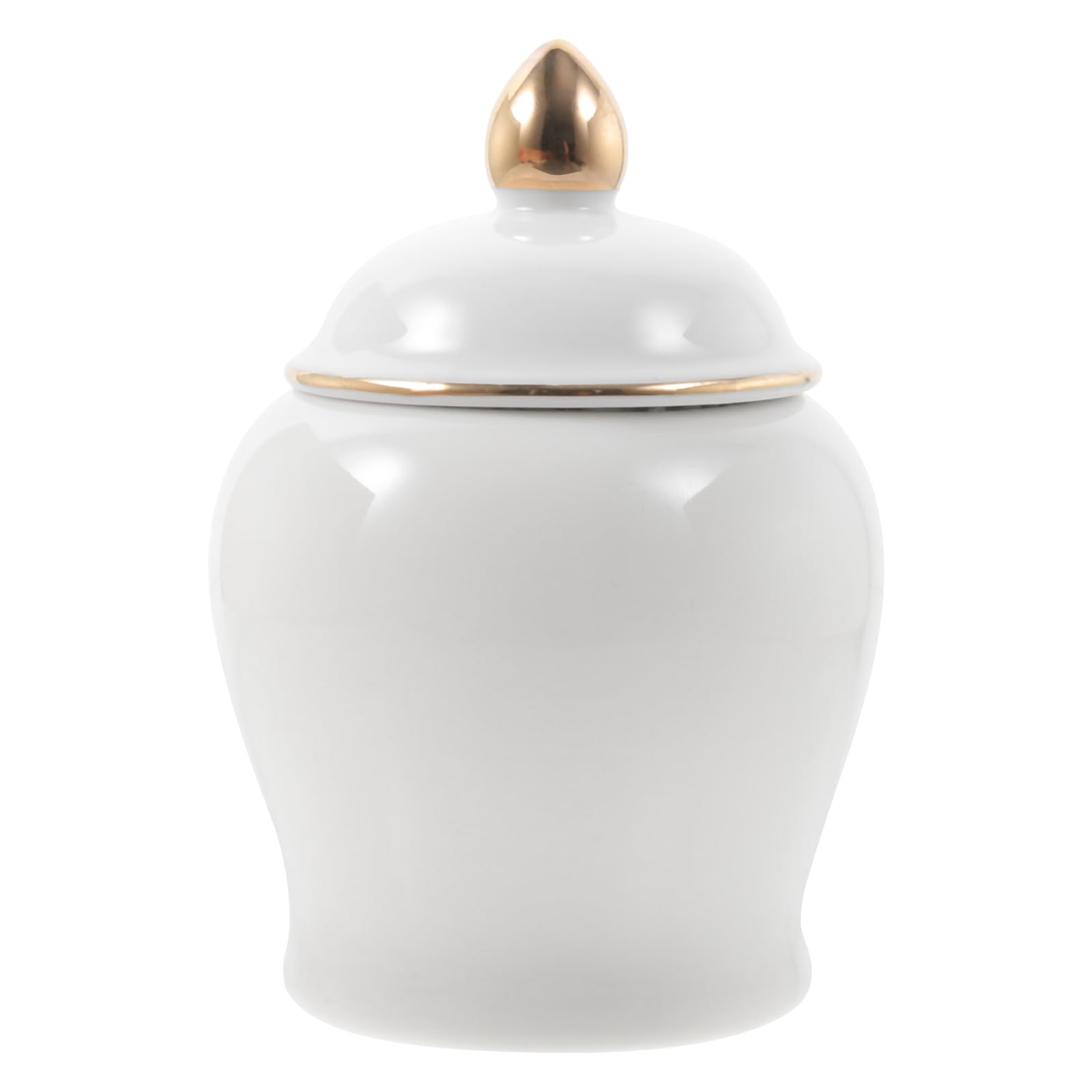 Photo 1 of BESTonZON White Porcelain Canister, Ceramic Tea Storage Container White Ginger Jar, Ceramic Tea Canisters with Lid Vintage Ginger Jar Porcelain Decorative Vase Food Storage Jars for Spices Tea Condime