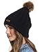 Brook + Bay Pom Pom Beanie Winter Hat for Women - Faux Fur Pompom Warm, Thick & Chunky Soft Cable Knit Hats - Cute & Trendy Cold Weather Knitted Caps - Stylish & Trendy Snow & Ski Beanies for Ladies