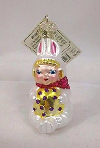 EASTER BUNNY GIRL Glass Ornament Old World Christmas New in Box