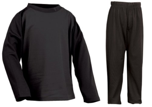 Trekmates Vapour Tech Long Sleeved Top And Long Johns Junior Set - Black/Black, Small