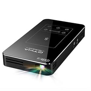 Mini-beamer, Android 7.1 draagbare DLP-projector met touchpad auto keystone-correctie HDMI draadloos home theater…