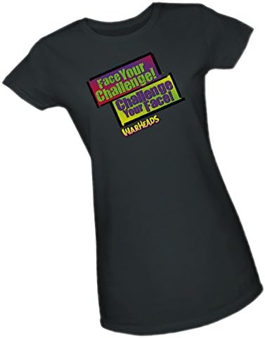 Face Your Challenge! -- WarHeads Candy Crop Sleeve Fitted Juniors T-Shirt, X-Large