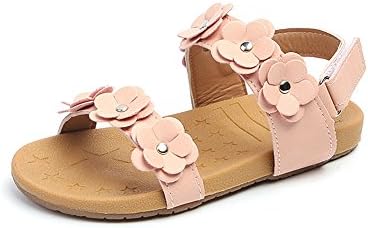 MIGO BABY Toddler Girl's Flower Open Toe Strap Sandals Summer Flat Princess Shoes(Toddler/Little Kid)