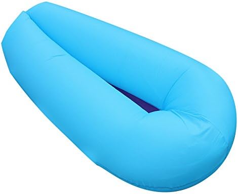 Inflatable Air Sleeping Bag Lounger Mattress Hangout Air Filled Sleeping Bed Portable Camping Beach Lounge Sofa Chair (blue)