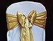 MDS Pack of 100 PCS Satin Chair Sashes Charmeuse Sateen Dining Chair Bows Ribbon Ties Back Sash for Wedding Party Birthday Home Hotel Restaurant Banquet Decoration (7 x 108 Inch, Gold)