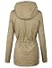 makeitmint Women's Quilting Padded Military Anorak Jacket w/Plaid Hood