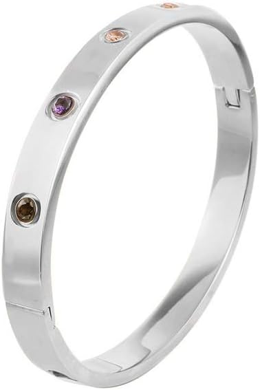 Designer Inspired Titanium Steel Bracelet with Swarovski Crystals (Chakra)