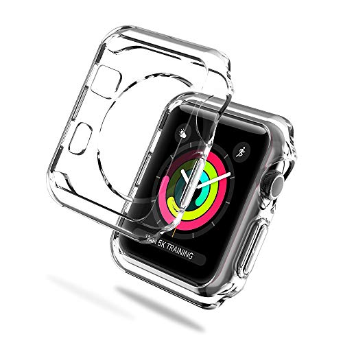 LK for Apple Watch Case 42mm, Soft TPU [Ultra Thin][HD Clear] All-Around Protective Bumper Case Cover for Apple Watch Series 3/2 42mm