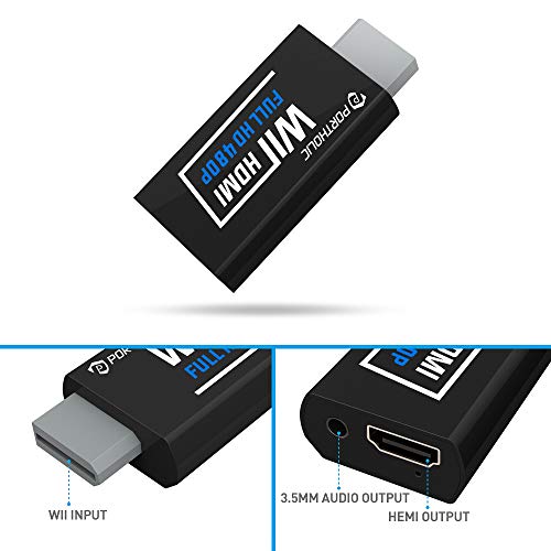 image for Portholic Wii To Hdmi Converter 1080p With 5ft High Speed Hdmi Cable W