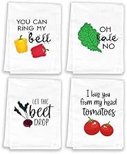 Miracu Funny Kitchen Towels and Dishcloths Sets, Cute Dish Towels - Mothers Day, Housewarming Gift, House Warm