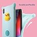 Bone iPhone Xs Max Case, Drop Protection Air Cushion Silicone Case with Ring Holder Cute Animal Cartoon Girls Women Design for iPhone Xs Max 2018, Phone Bubble Series - Patti Duck (Blue)