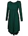 AMZ PLUS Women Plus Size High Low Dress Loose Swing Flare Dress Pleated Round Neck Casual Midi Dresses with Pockets 3/4 Green B 3XL
