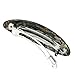 French Amie Fine Oval Medium Celluloid Handmade Onyx Silver Grey Automatic Hair Clip Barrette (Onyx Silver Grey)