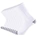 JOURNOW Men's Cotton Moisture Wicking Extra Heavy Cushion Crew Socks 10 Pair (10-13, white)