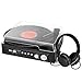 1byone Belt Drive 3 Speed Mini Stereo Turntable with Built in Speakers, Supports Vinyl to MP3 Recording, USB MP3 Playback, Stereo Headphone Jack, Pitch Control and RCA Output, Blackthumb 3