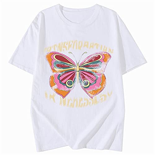 TXYJJP WOMEN’S BUTTERFLY T-SHIRT OVERSIZED GRAPHIC TEES LOOSE...