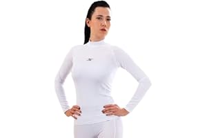 Henri Maurice Womens Mock Neck Compression Fit Auqa Fast Dry Long Sleeve Shirt Base Layer QW