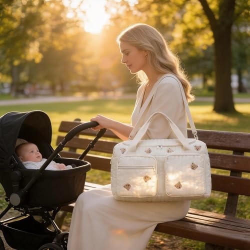 DAHI Large Mum Hospital Childbirth Bag, Baby Changing Bag, Multi-Function Mommy Bag with Adjustable Shoulder Straps for Hospital, Stroller, Travel, Nappy Changing, b