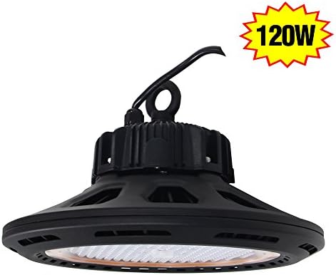 NGTlight 120W LED UFO High Bay Fixture Light 400 Watt HPS/HID Retrofit 6000K Bright White IP65 Industrial Warehouse HighBay Gym Lights 90 Degree AC100-277V