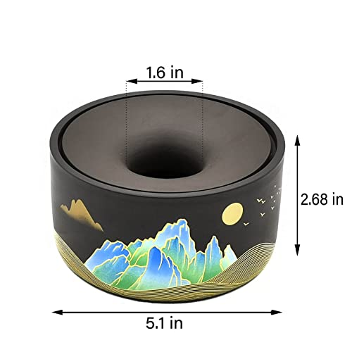 Outdoor Ashtray for Weed - Cigar Ashtrays HSimpleStyle 5.1Inch Ash Tray Suitable for Cigar and Cigarette, Ceramic Ashtray with Lid as a Vase Suitable for Home, Office, Patio, Yard, Indoor, Outdoor