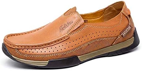 Chaussures En Cuir À Enfiler Décontractées Pour Hommes, Mocassins Orteils Résistants À L'usure Pour Hommes (Color : Light Brown, Size : 42)