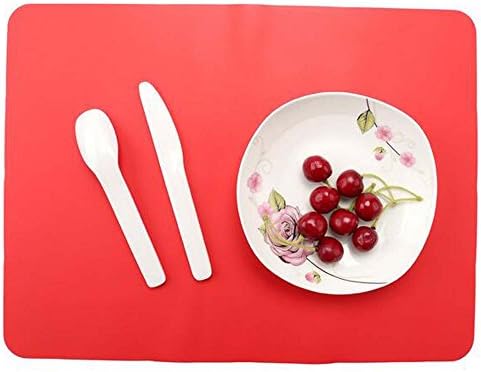 Red Extra Large Multipurpose Silicone Nonstick Baking Mat, Student Table Pad, Heat Resistant Nonskid Countertop Protector, Oven Counter Dinnig Room Protection