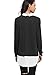 ROMWE Women's Classic Collar Long Sleeve Curved Hem Pullover Sweatshirt Black L