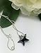 Sterling Silver 925 Made with Crystals from Swarovki Black Star Pendant Necklace, 18