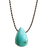 Luck Strings Turquoise Floating Necklace – December Birthstone Briolette on Fine Silk Cord – Minimalist Jewelry with Sterling Silver or Gold-Filled Clasp