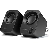 FUNLOGY Speaker Plus - 14W Stereo PC Speakers, Dual Amplifiers &amp; DSP Tuned, USB-C Powered, 3.5mm AUX, Compact Desktop Speakers with 30&deg; Tilt, for PC, Laptop, Monitor &amp; Gaming,Black