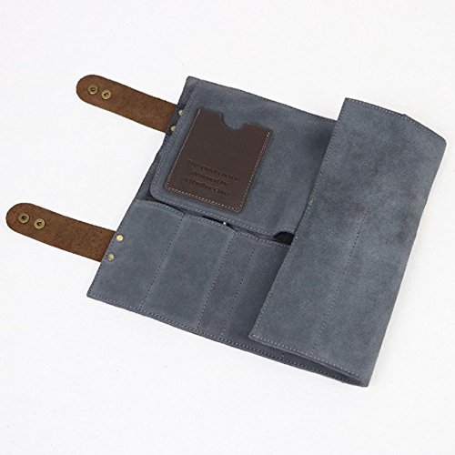 SMITH CHU Retro Hair Stylist Scissors Holder Pouch Cases for Hairdressers, Salon Tools Holster Bag,Genuine Cow Leather Roll-Up Organizer