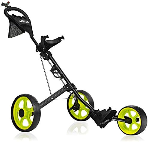 JANUS Golf Push Cart, Golf cart for Golf Clubs, Golf Pull cart for Golf Bag, Golf Push carts 3 Wheel Folding, Golf Accessories for Men Women/Kids Practice and Game JANUS Golf Push Cart, Golf cart for Golf Clubs, Golf Pull cart for Golf Bag, Golf Push carts 3 Wheel Folding, Golf Accessories for Men Women/Kids Practice and Game