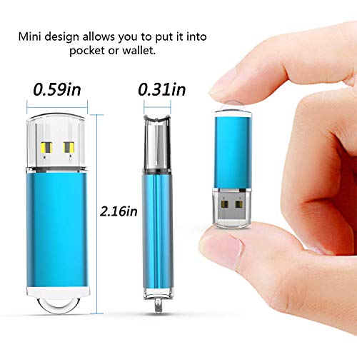 Flash Drive, wellsenn USB Drive 5 X 16 GB USB Flash Drive 16 gb Thumb Drive Memory Stick Swivel Keychain Design Mixcolor (16GB5) (mixcolor5)