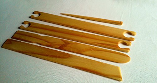 1.0'' Wide 4 Pk 16 Inch Long Weaving Stick Shuttles with Free Sword and Pick up Stick