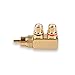 RCA Splitter, Conwork (Premium) RCA Male to 2 RCA Female Right Angle Plug Splitter Adapters M/F Gold-Plated Metal Connector