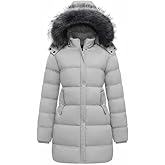 GGleaf Women's Winter Thicken Puffer Coat (Standard & Plus Size) Warm Snow Jacket with Fur Removable Hood
