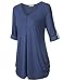 Tunics for Women,Timeson V-Neck Pleated Knit T-shirt Blouse Top Dark Blue XX-Large