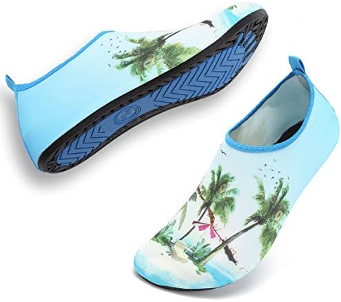 FCKEE Womens and Mens Water Shoes Quick-Dry Aqua Socks Barefoot for Outdoor Beach Swim Surf Yoga Exercise