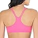 Fruit of the Loom womens Adjustable Shirred Front Racerback Sports Bra, Neon Pink Heather/White/Grey - 3-pack, 44 US