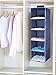 STORAGE MANIAC 5-Shelf Hanging Closet Organizer with Loop Closure, Polyester Canvas Cloth Hanging Shelf